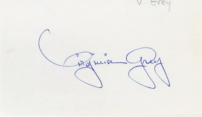 Virginia Grey autograph