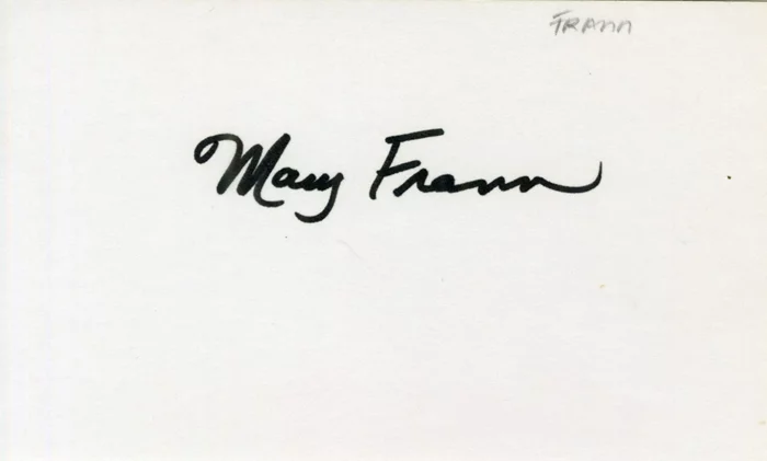 Mary Frann autograph
