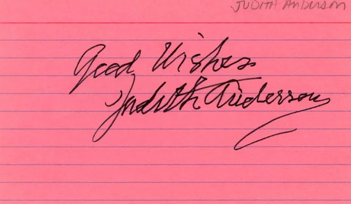 Judith Anderson autograph
