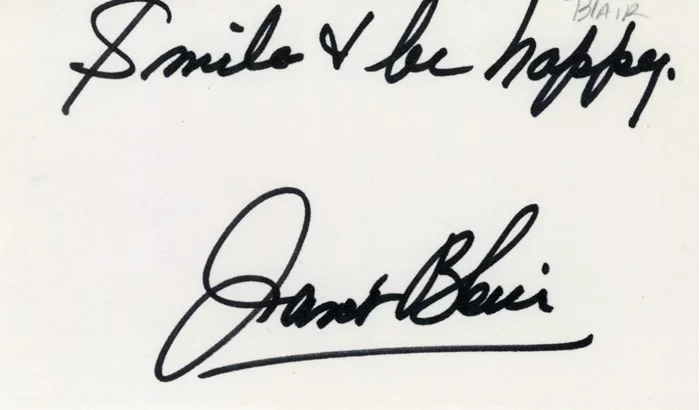 Janet Blair autograph
