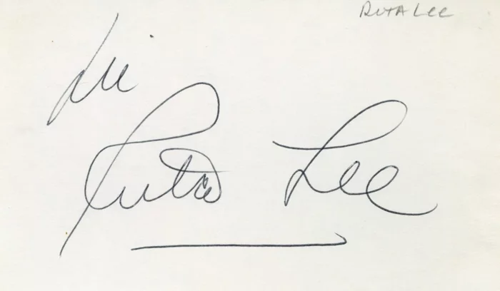 Ruta Lee autograph