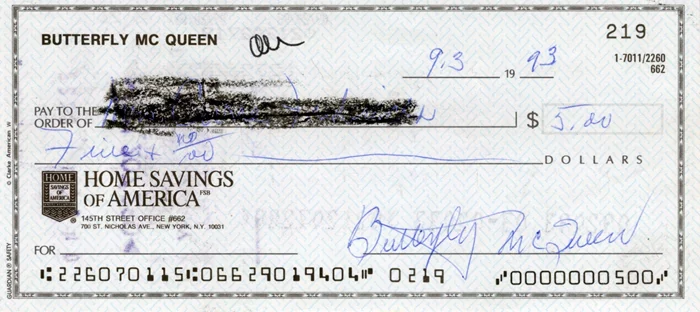 Butterfly McQueen autograph