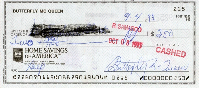 Butterfly McQueen autograph