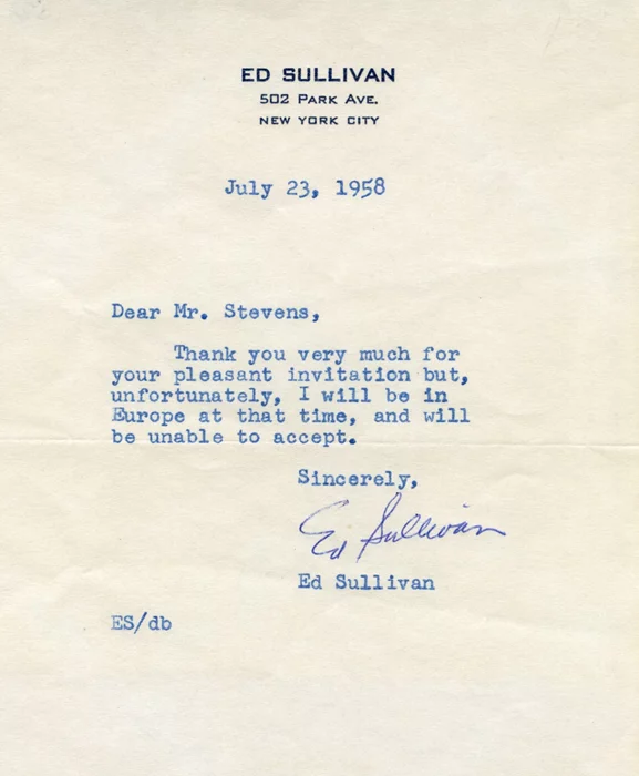 Ed Sullivan autograph
