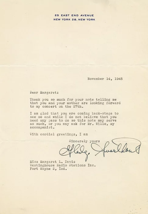 Gladys Swarthout autograph