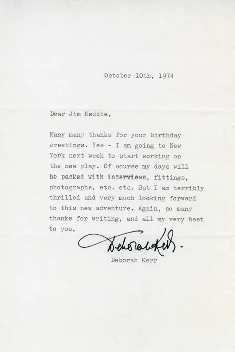 Deborah Kerr autograph