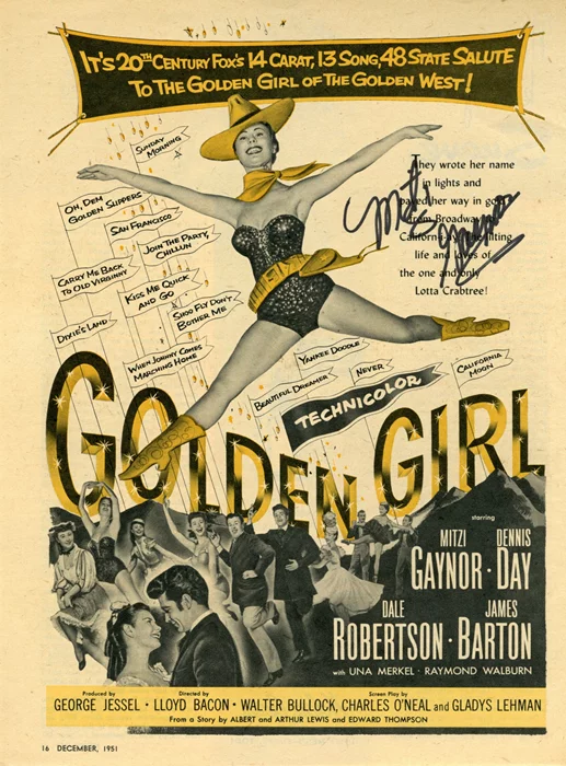 Mitzi Gaynor autograph