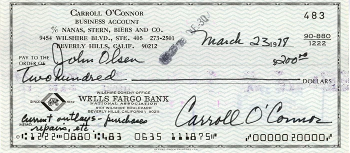 Carroll O'Connor autograph