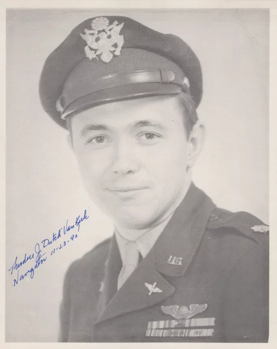Theodore Van Kirk autograph