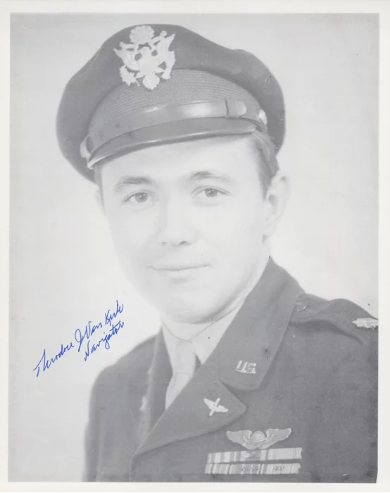 Theodore Van Kirk autograph