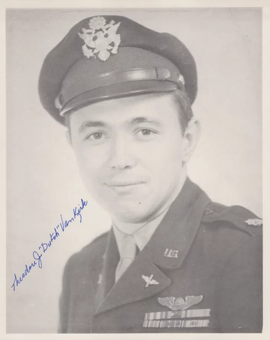 Theodore Van Kirk autograph