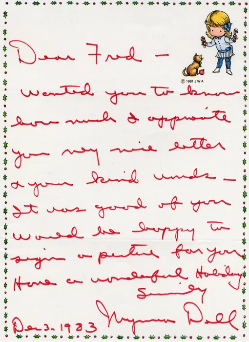 Myrna Dell autograph