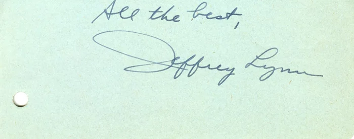 Jeffrey Lynn autograph