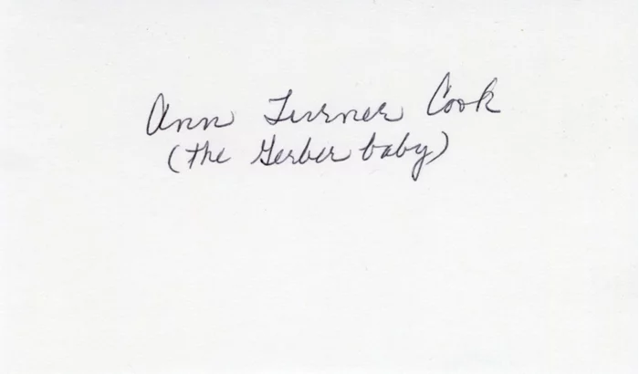 Ann Turner Cook autograph