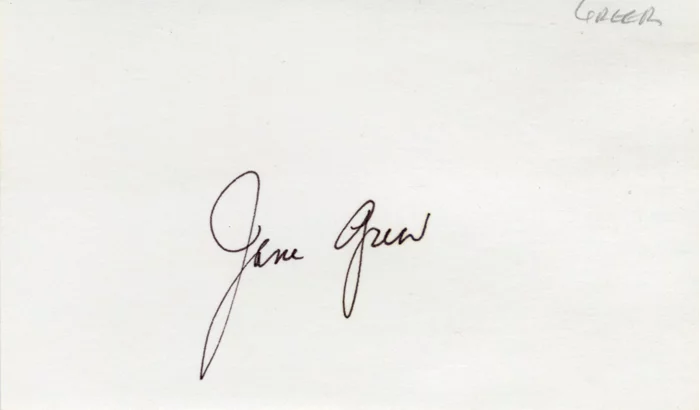 Jane Greer autograph