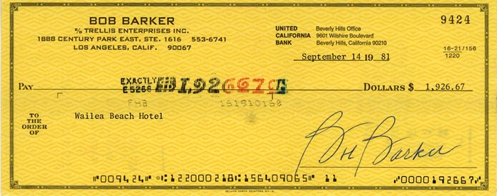 Bob Barker autograph