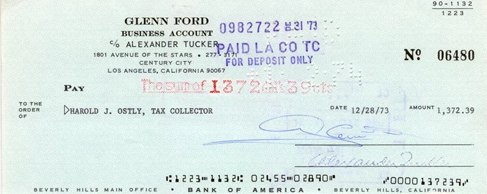 Glenn Ford autograph