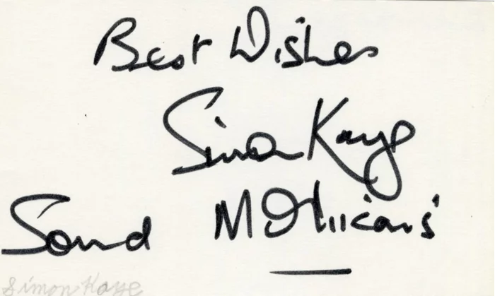Simon Kaye autograph