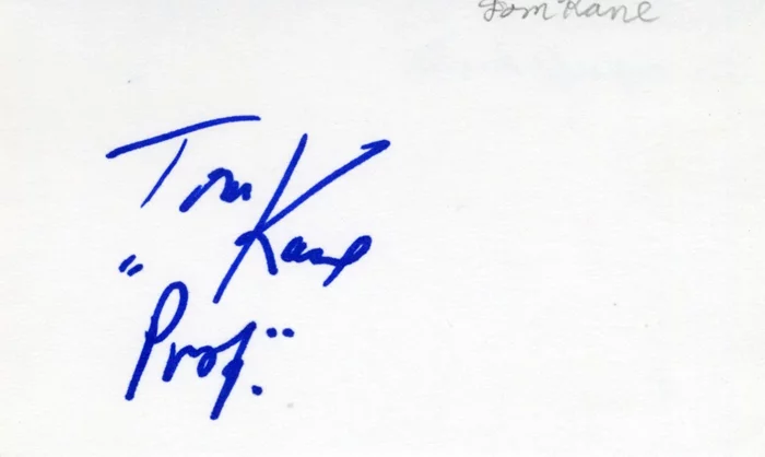 Tom Kane autograph