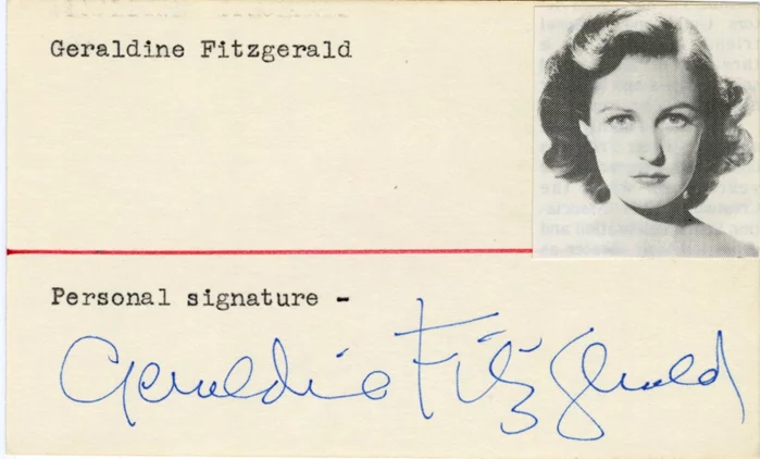 Geraldine Fitzgerald autograph