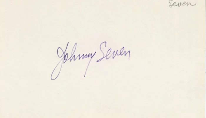 Johnny Seven autograph