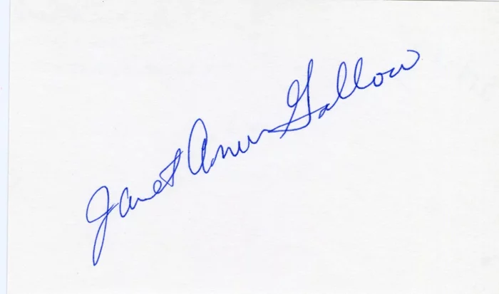 Janet Ann Gallow autograph