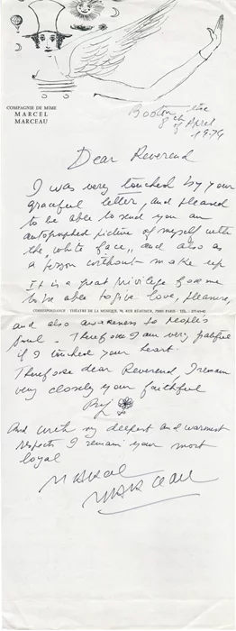 Marcel Marceau autograph