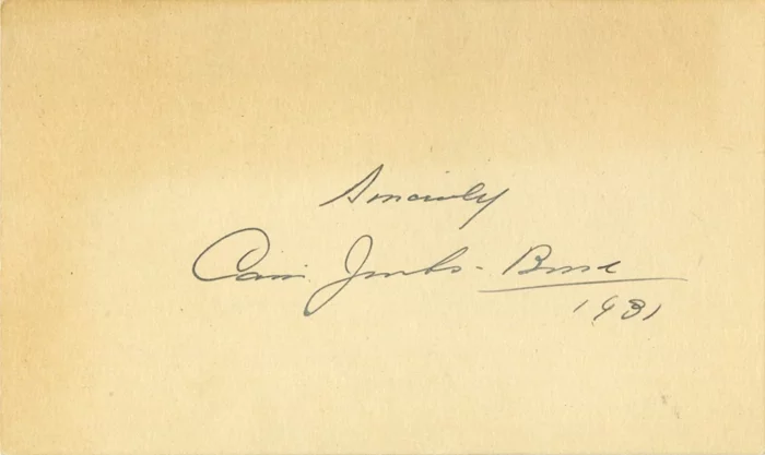Carrie Jacobs-Bond autograph