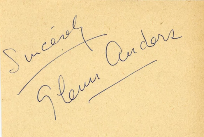 Glenn Anders autograph