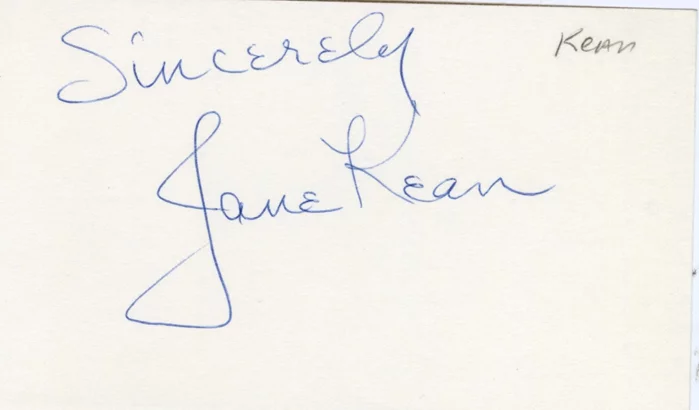 Jane Kean autograph