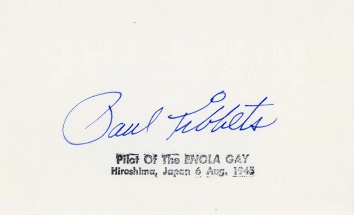 Paul W. Tibbets autograph