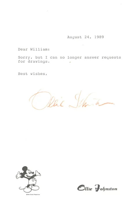 Ollie Johnston autograph