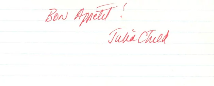 Julia Child autograph