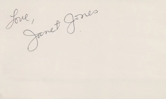 Janet Jones autograph
