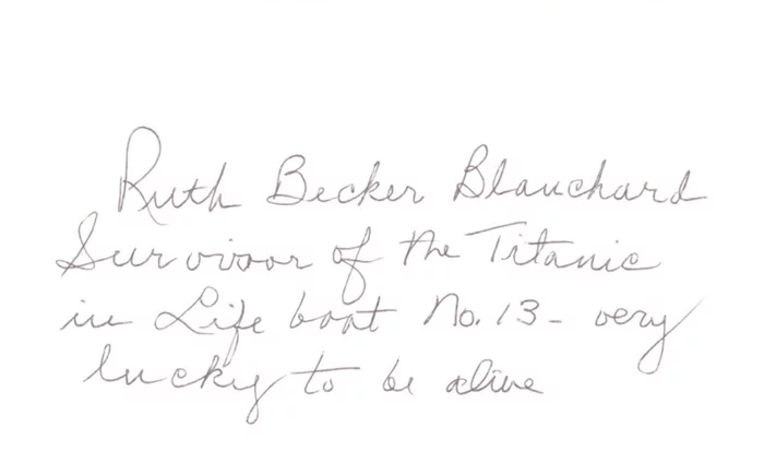 Ruth Becker Blanchard autograph