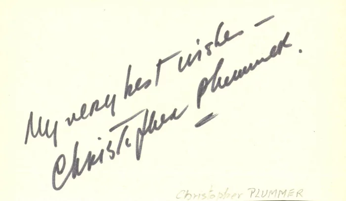 Christopher Plummer autograph