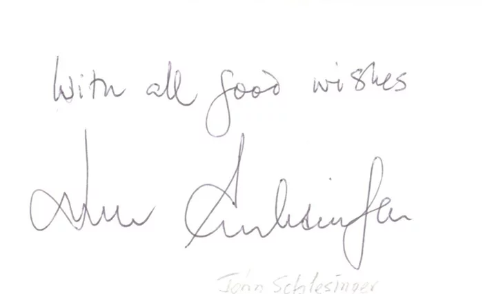 John Schlesinger autograph