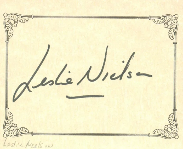 Leslie Nielsen autograph