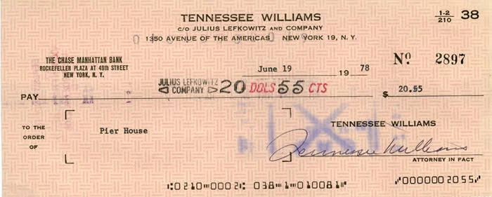 Tennessee Williams autograph
