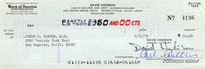 David Hedison autograph