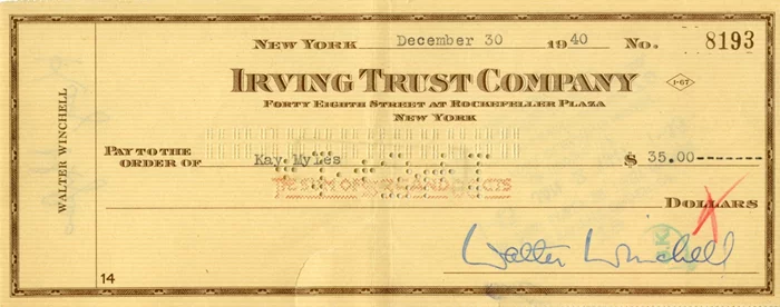 Walter Winchell autograph