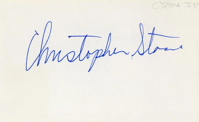 Christopher Stone autograph