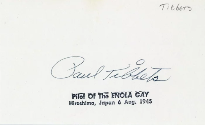 Paul W. Tibbets autograph