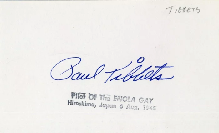 Paul W. Tibbets autograph