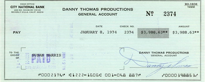 Danny Thomas autograph