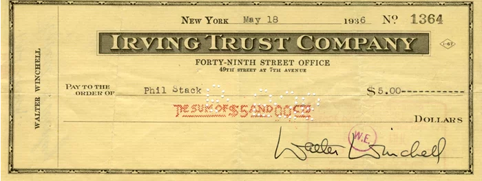 Walter Winchell autograph