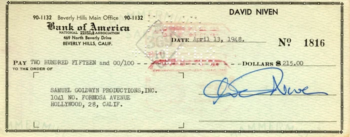 David Niven autograph