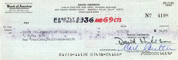 David Hedison autograph
