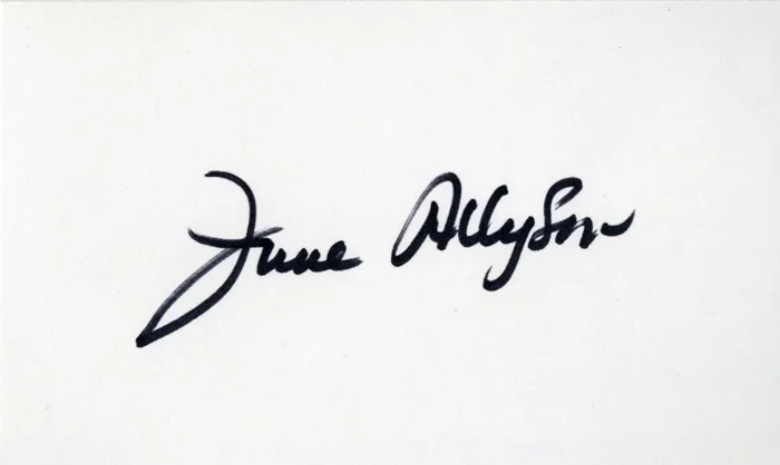 June Allyson autograph