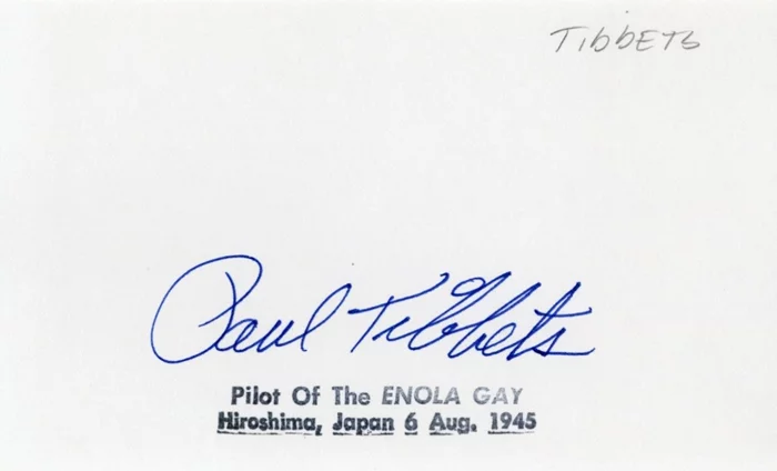 Paul W. Tibbets autograph